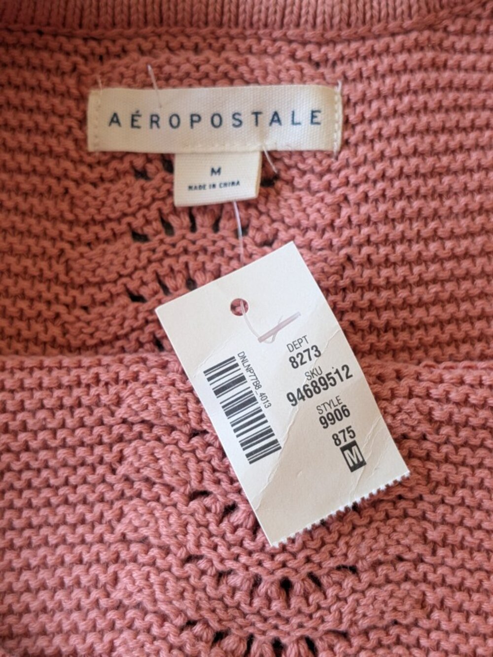 Aeropostale Knit Cami  Crochet-"Coquette"- Rose - Size M - NWT - Picture 5 of 5